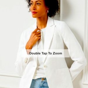 NWOT Talbots White Linen Blazer 8p